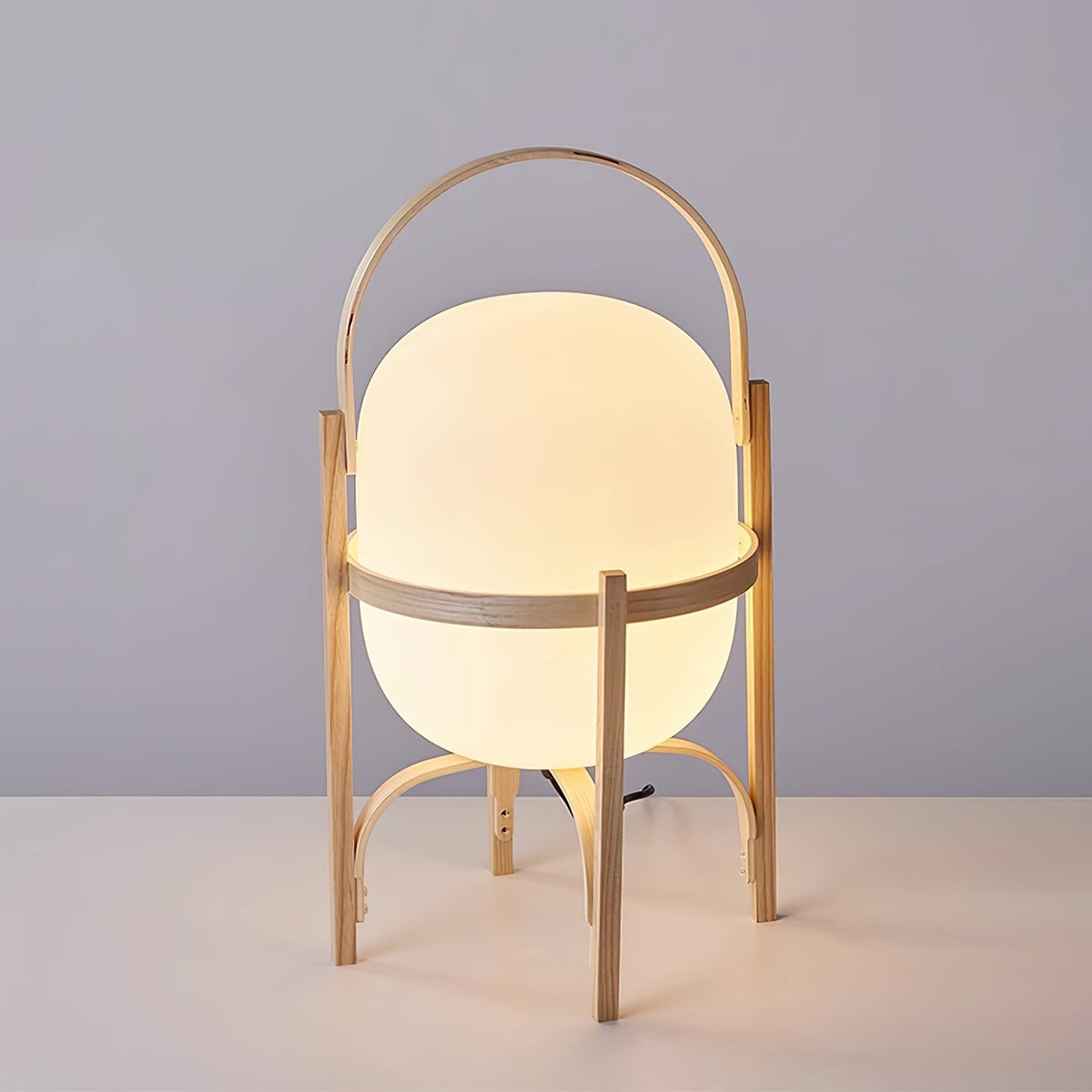 Portable Glass Table Lamp-Lighting > Table Lamps-casanuva-18cmx30cm-Ash wood-US Plug-casanuva