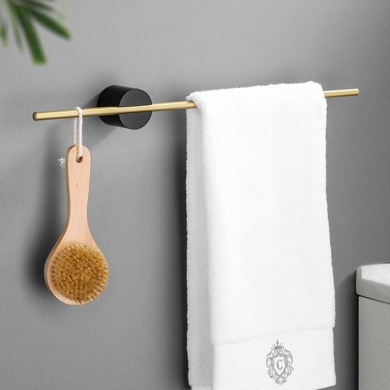 Portable Towel Rack Minimalist Metal Design-Bedding & Bath > Bathroom Accessories-casanuva-Long-Black - Gold-casanuva