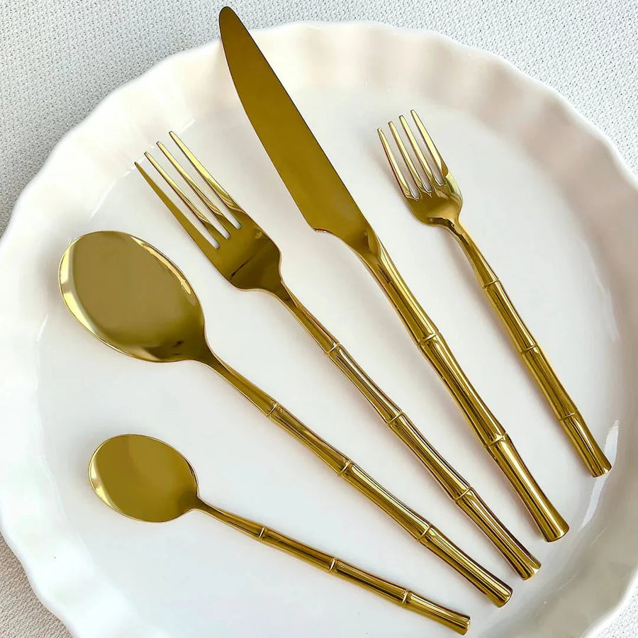 Premium Flatware Set Modern Durable Cutlery-Kitchen & Dining > Cutlery-casanuva-Gold 24 pcs-casanuva