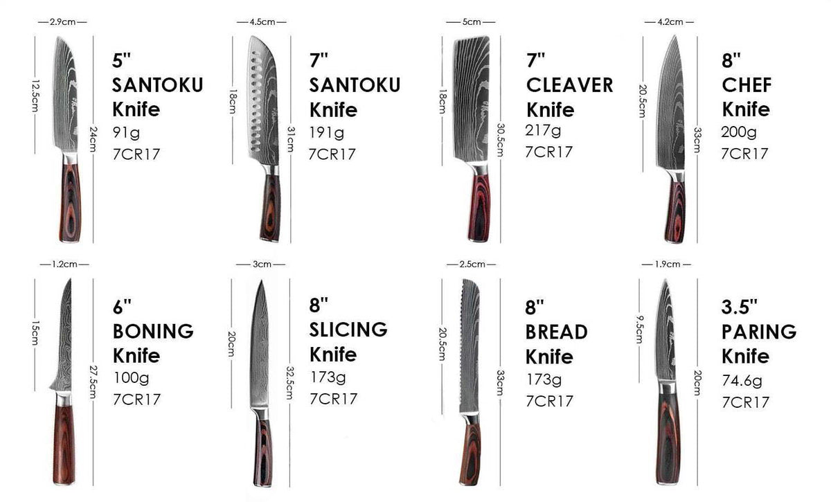 Professional Chef Knife Set with High Carbon Stainless Steel Blades-Kitchen & Dining > Knives-casanuva-casanuva