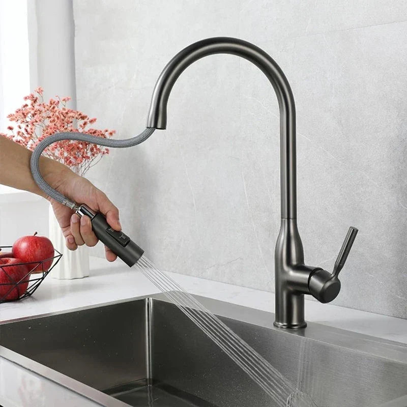 Pull-Out Kitchen Faucet with Hand Shower-Kitchen & Dining > Kitchen Faucets-casanuva-casanuva