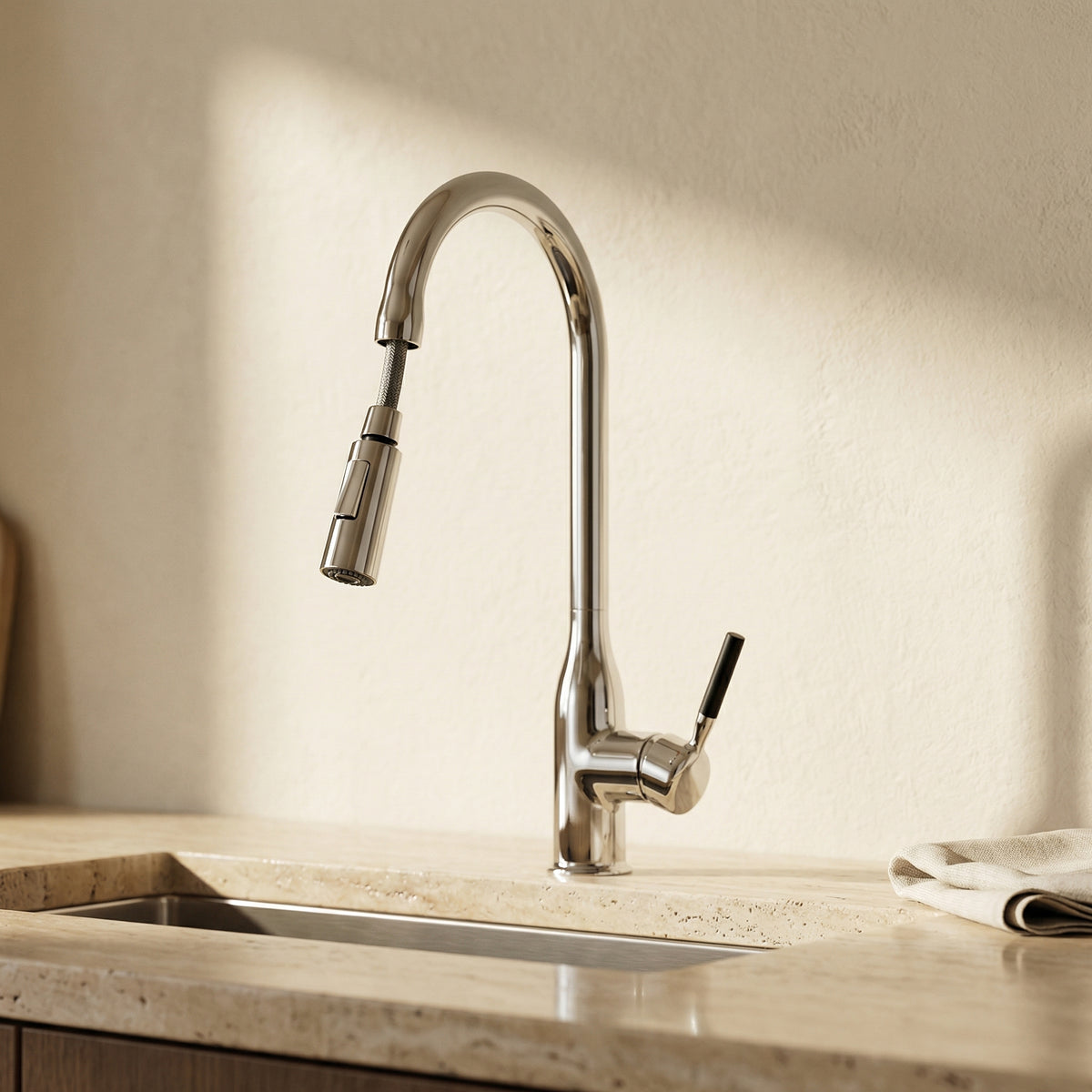 Pull-Out Kitchen Faucet with Hand Shower-Kitchen & Dining > Kitchen Faucets-casanuva-casanuva