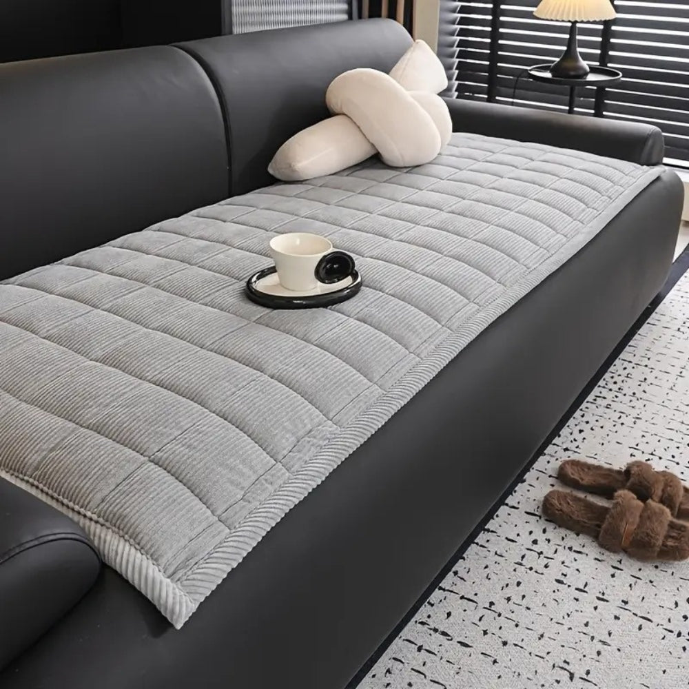 Quilted Couch Cover Mat-Covers & Textiles > Sofa Covers-casanuva-Silver Haze-28"x28"-casanuva