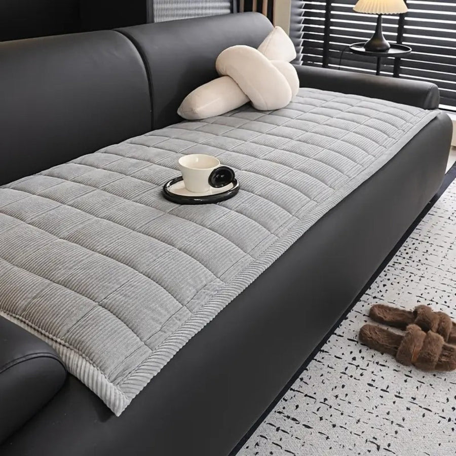 Quilted Couch Cover Mat-Covers & Textiles > Sofa Covers-casanuva-Silver Haze-28"x28"-casanuva
