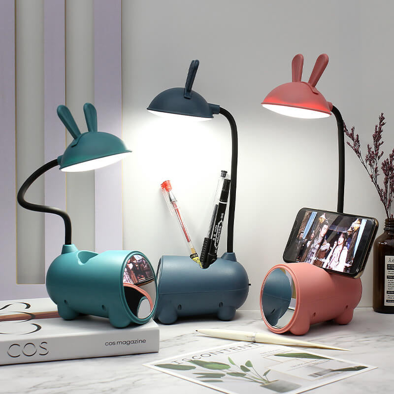 Rabbit LED Touch USB Desk Lamp and Pen Holder-Lighting > Table Lamps-casanuva-Pink-casanuva