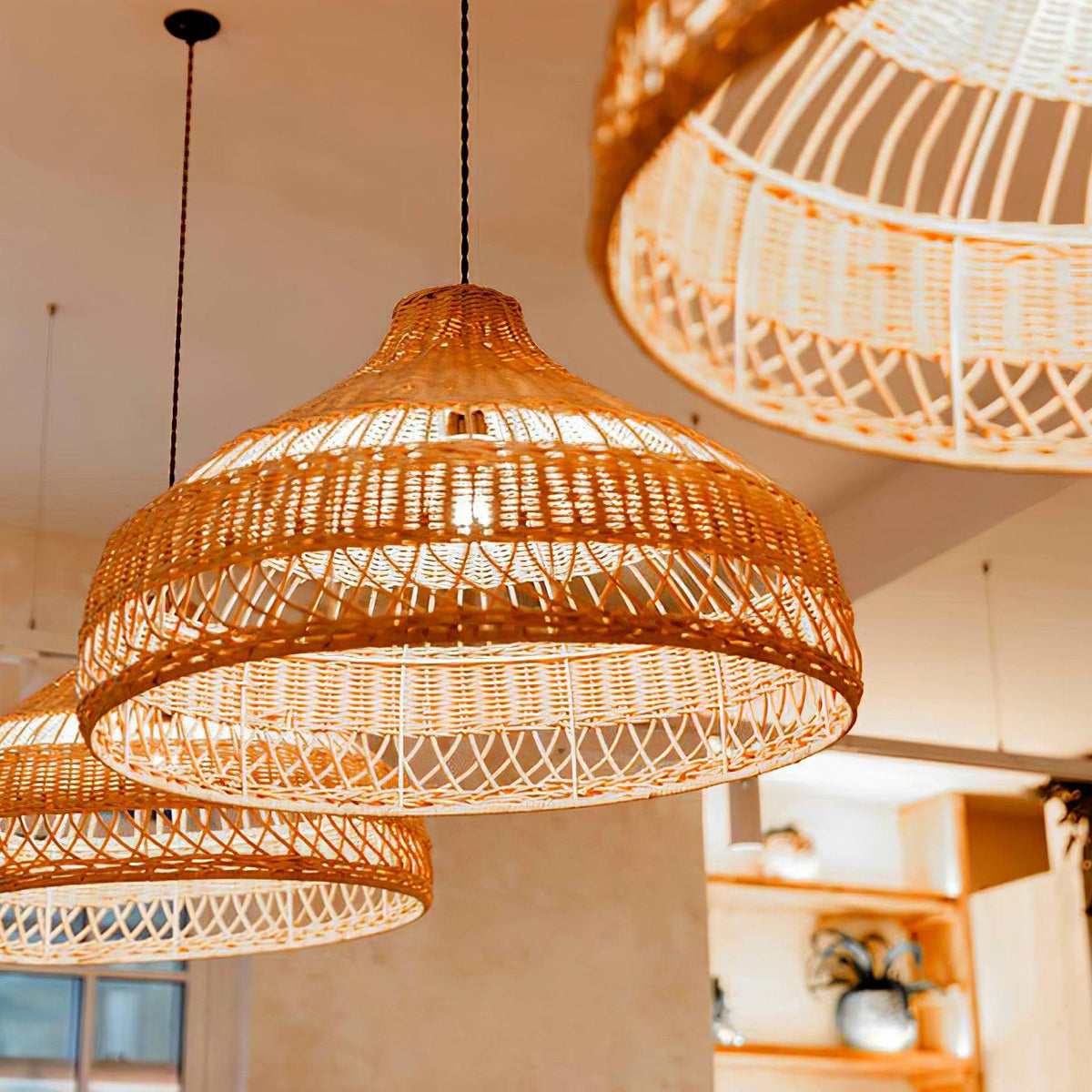 Rattan Dome Pendant Light-Lighting > Pendant Lights-casanuva-casanuva