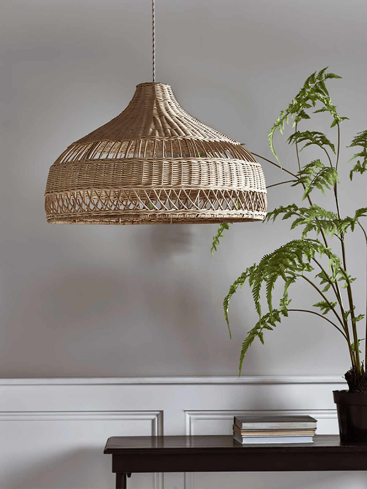 Rattan Dome Pendant Light-Lighting > Pendant Lights-casanuva-casanuva