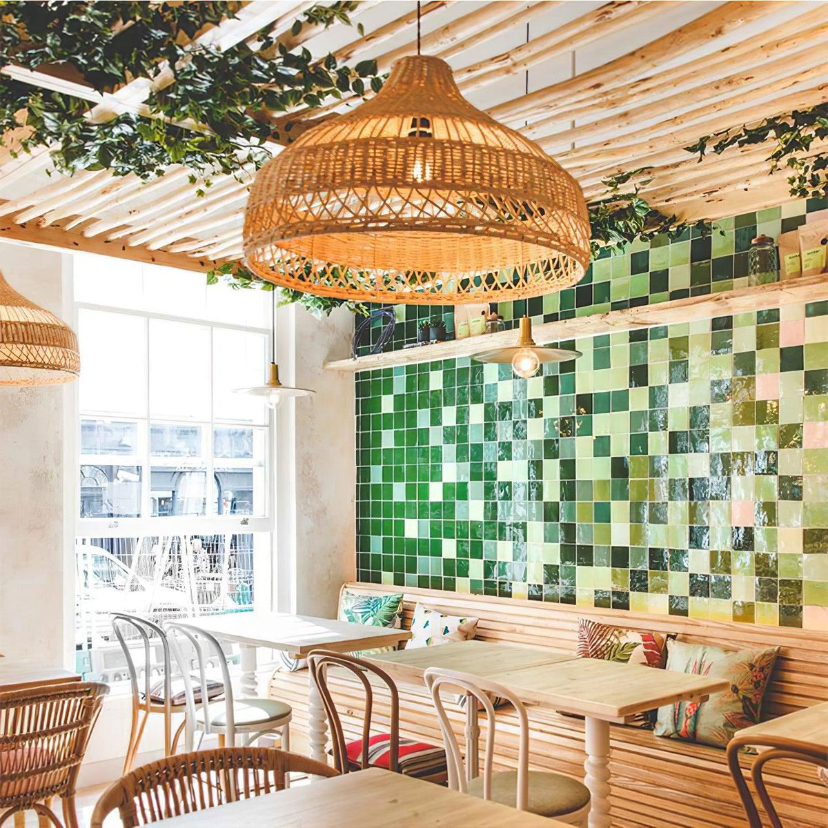 Rattan Dome Pendant Light-Lighting > Pendant Lights-casanuva-casanuva