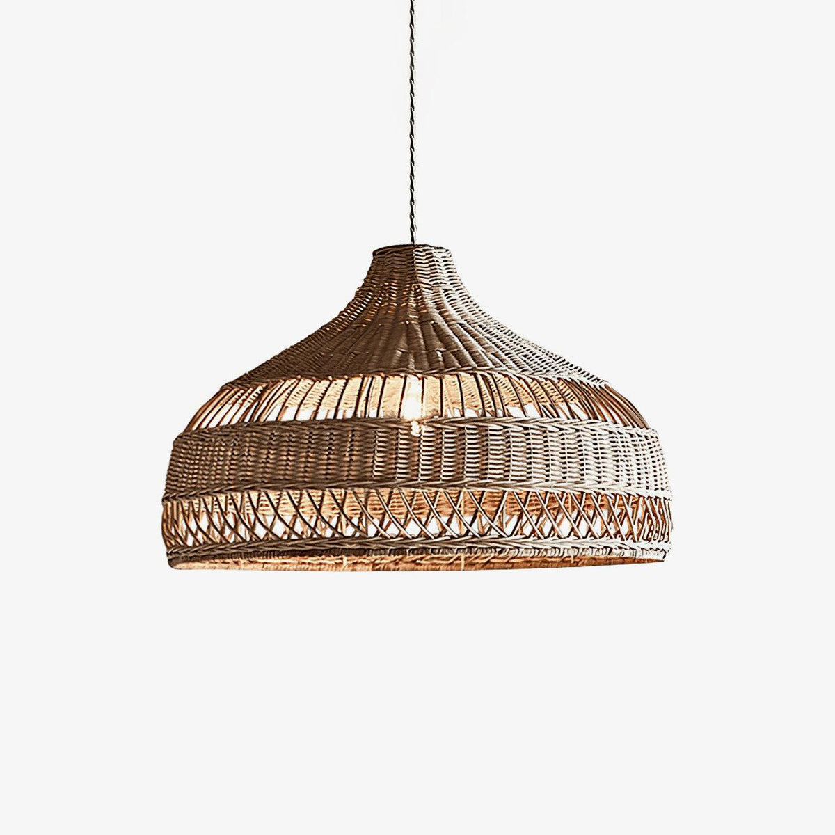 Rattan Dome Pendant Light-Lighting > Pendant Lights-casanuva-casanuva