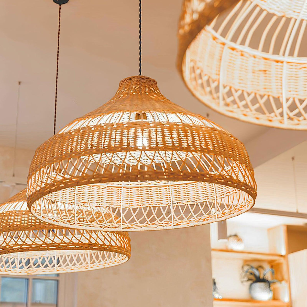 Rattan Dome Pendant Light-Lighting > Pendant Lights-casanuva-casanuva