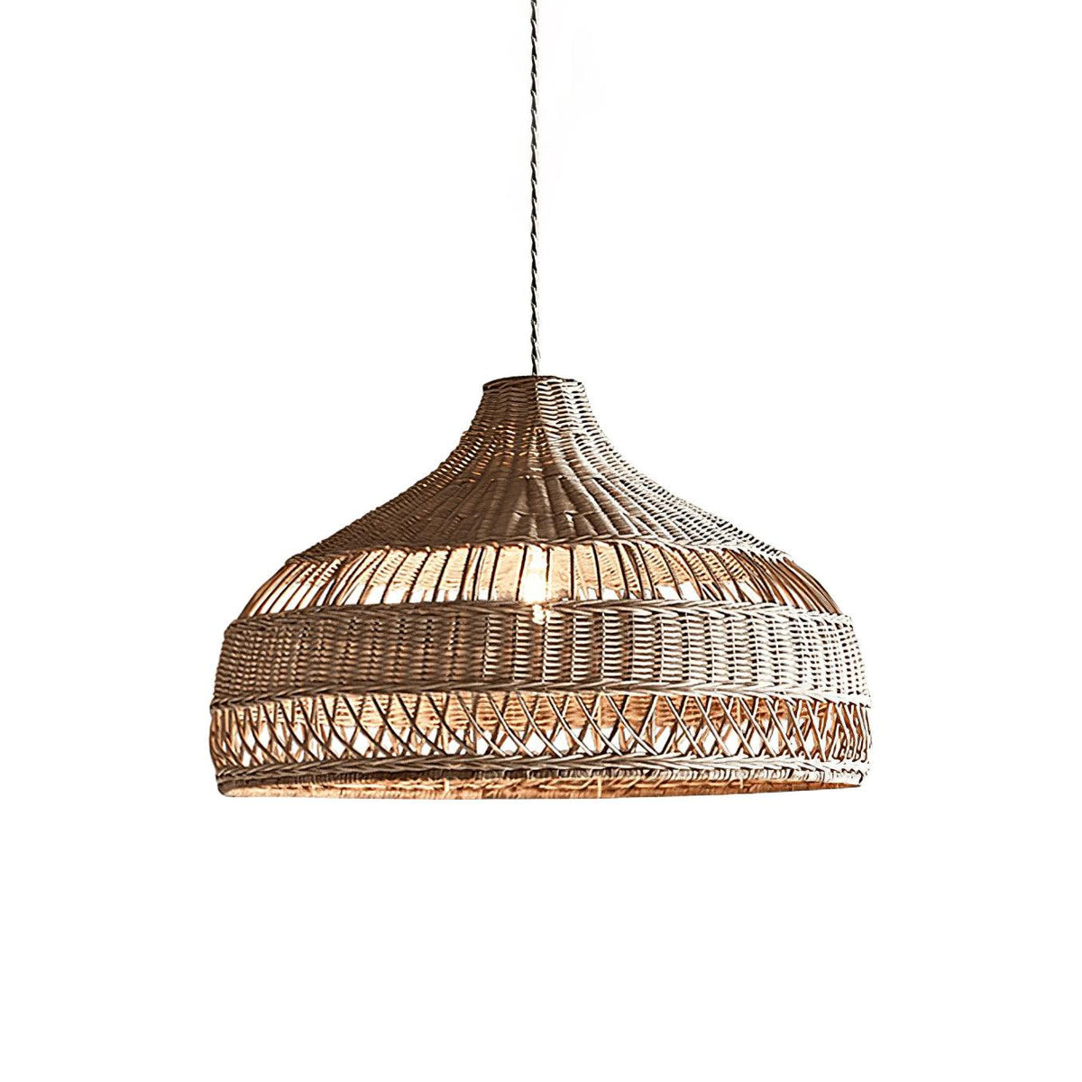 Rattan Dome Pendant Light-Lighting > Pendant Lights-casanuva-50cmx32cm-Natural Rattan-casanuva
