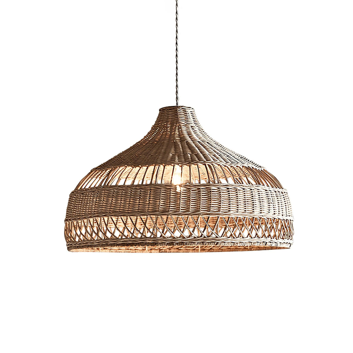 Rattan Dome Pendant Light-Lighting > Pendant Lights-casanuva-60cmx40cm-Natural Rattan-casanuva