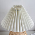 Rattan Fabric Pleated Conic Ball LED Table Lamp for Bedroom-Lighting > Table Lamps-casanuva-casanuva