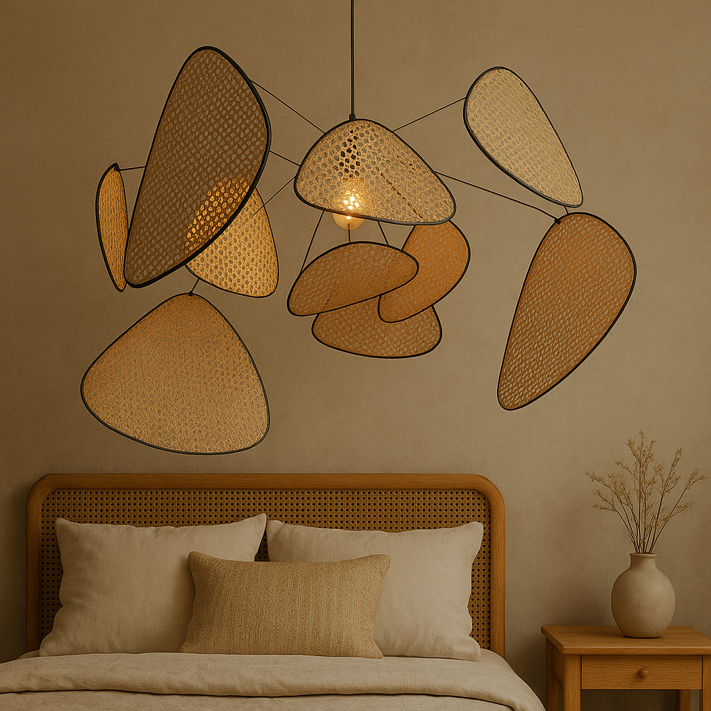 Rattan Pendant Lamp Natural Woven Light Fixture-Lighting > Pendant Lights-casanuva-casanuva