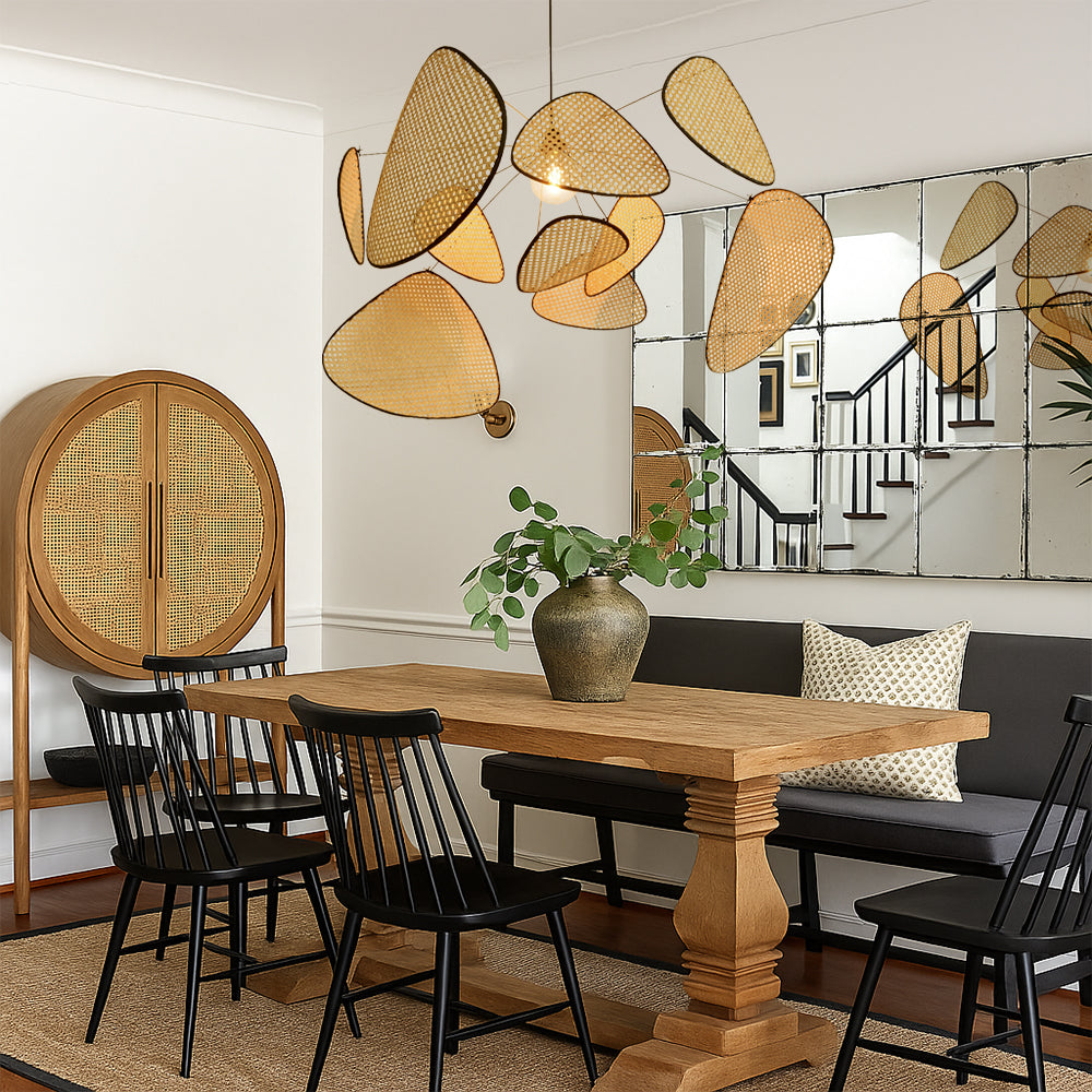 Rattan Pendant Lamp Natural Woven Light Fixture-Lighting > Pendant Lights-casanuva-casanuva