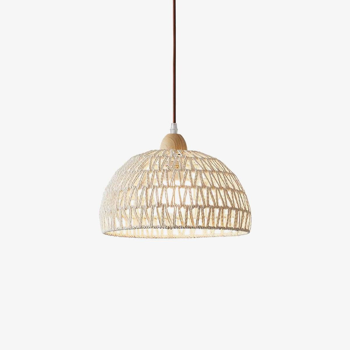 Rattan Pendant Light with Arch Design-Lighting > Pendant Lights-casanuva-1 head 30cmx16cm-Natural rattan & Nature-casanuva