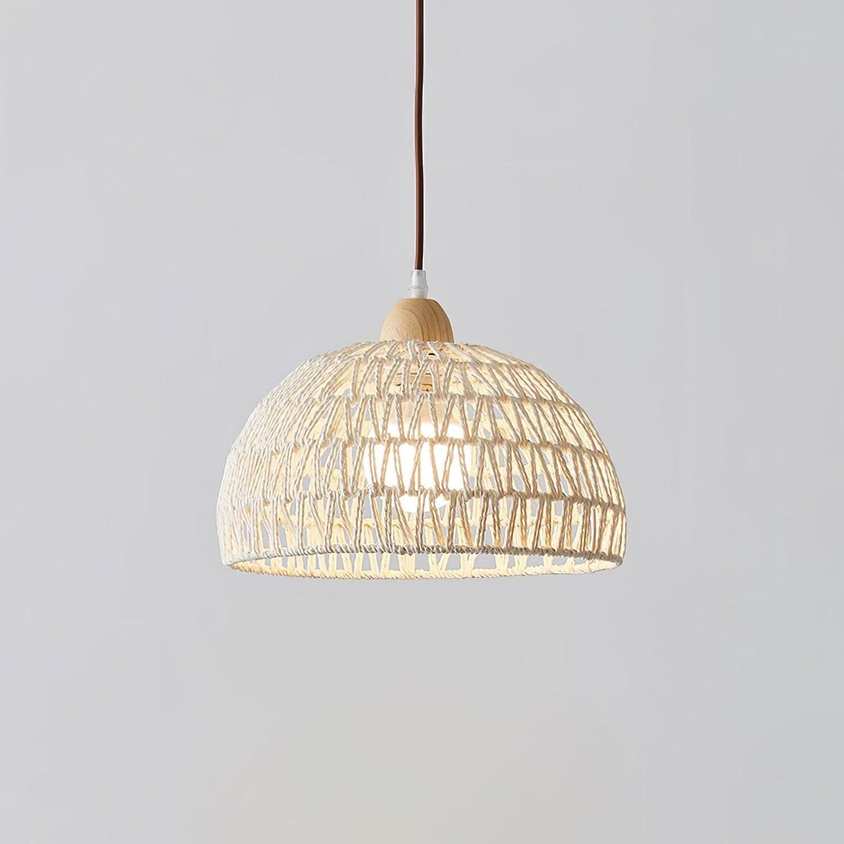 Rattan Pendant Light with Arch Design-Lighting > Pendant Lights-casanuva-1 head 40cmx21cm-Natural rattan & Nature-casanuva