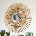 Rattan Wall Mirror 80cm Natural Finish-Home Decor > Decorative Accessories-casanuva-casanuva