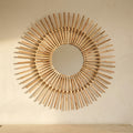 Rattan Wall Mirror 80cm Natural Finish-Home Decor > Decorative Accessories-casanuva-casanuva