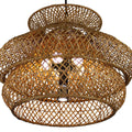 Rattan Weaving 3 Layer Chandelier for 4 or 6 Lights-Lighting > Chandeliers & Pendant Lights-casanuva-casanuva