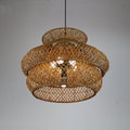 Rattan Weaving 3 Layer Chandelier for 4 or 6 Lights-Lighting > Chandeliers & Pendant Lights-casanuva-23.62"-100V-120V-casanuva