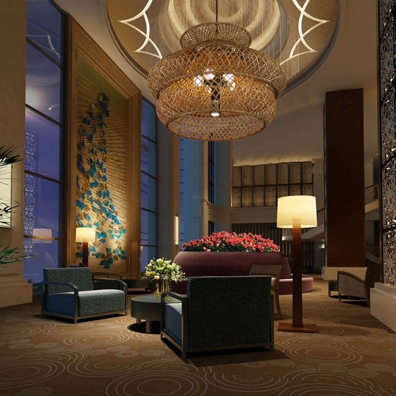 Rattan Weaving 3 Layer Chandelier for 4 or 6 Lights-Lighting > Chandeliers & Pendant Lights-casanuva-32"-220V-240V-casanuva