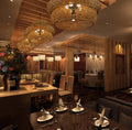 Rattan Weaving 3 Layer Chandelier for 4 or 6 Lights-Lighting > Chandeliers & Pendant Lights-casanuva-casanuva