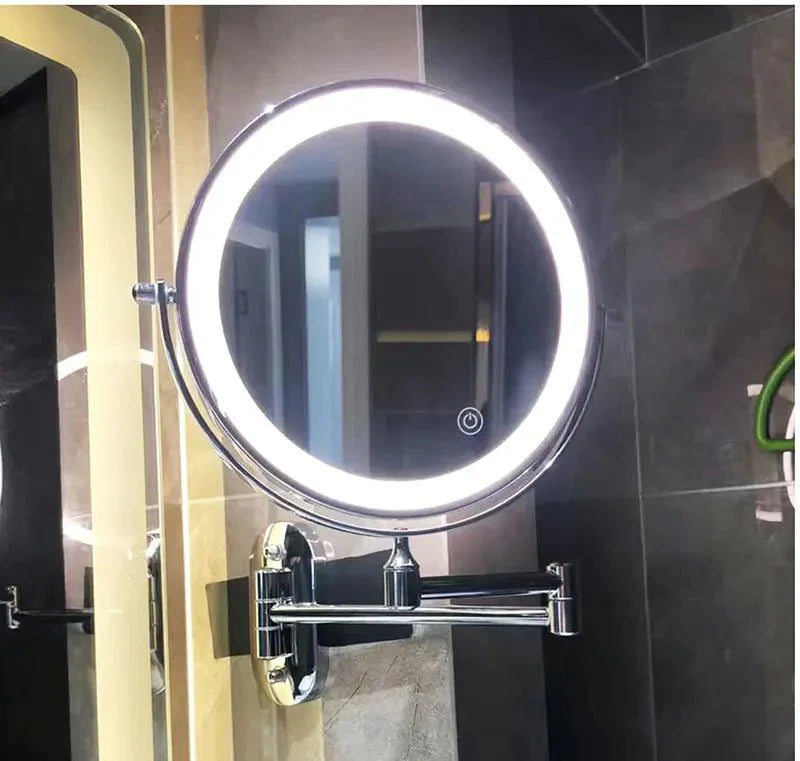 Rechargeable Black LED Makeup Mirror for Bathroom Use-Bedding & Bath > Bathroom Accessories-casanuva-casanuva