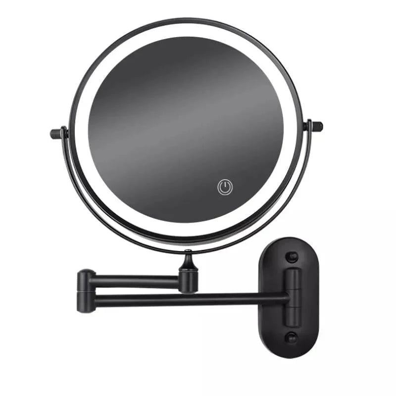 Rechargeable Black LED Makeup Mirror for Bathroom Use-Bedding & Bath > Bathroom Accessories-casanuva-casanuva