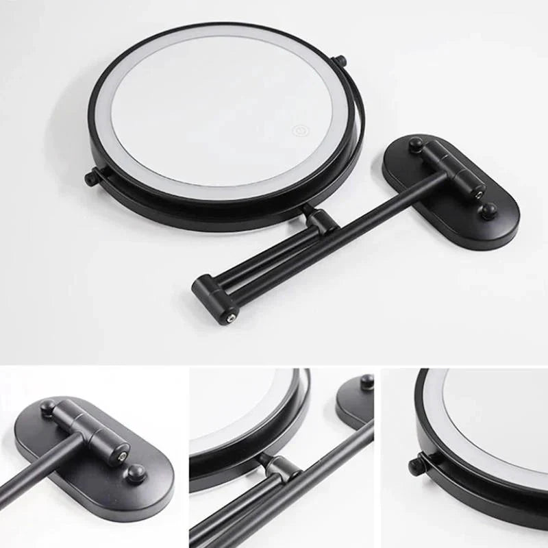 Rechargeable Black LED Makeup Mirror for Bathroom Use-Bedding & Bath > Bathroom Accessories-casanuva-casanuva
