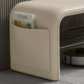 Rectangular 2-Tier Shoe Shelf Bench Eco-Friendly Synthetic Leather Carbon Steel for Entryway Storage-Furniture > Side Tables-casanuva-casanuva