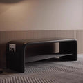 Rectangular 2-Tier Shoe Shelf Bench Eco-Friendly Synthetic Leather Carbon Steel for Entryway Storage-Furniture > Side Tables-casanuva-23.62"/60CM-Black-casanuva