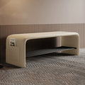 Rectangular 2-Tier Shoe Shelf Bench Eco-Friendly Synthetic Leather Carbon Steel for Entryway Storage-Furniture > Side Tables-casanuva-23.62"/60CM-Milky Coffee Color-casanuva