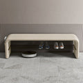 Rectangular 2-Tier Shoe Shelf Bench Eco-Friendly Synthetic Leather Carbon Steel for Entryway Storage-Furniture > Side Tables-casanuva-casanuva