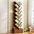 Rectangular Solid Wood Eco-Friendly Bookshelf 6/8/10/12 Tier for Home Office-Furniture > Bookshelves-casanuva-casanuva