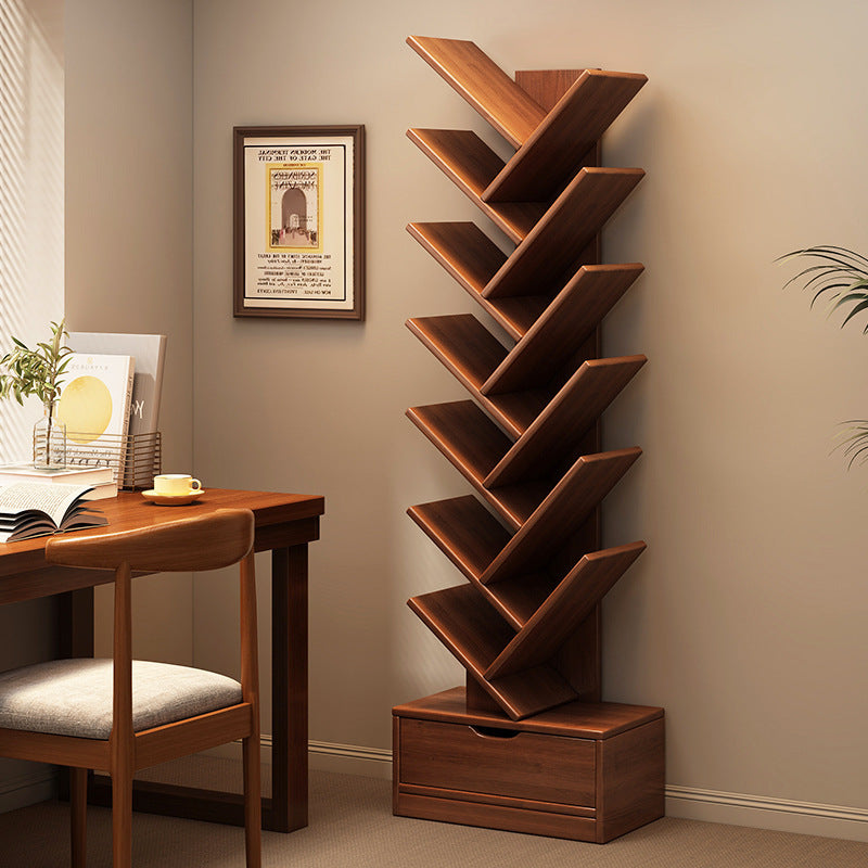 Rectangular Solid Wood Eco-Friendly Bookshelf 6/8/10/12 Tier for Home Office-Furniture > Bookshelves-casanuva-casanuva