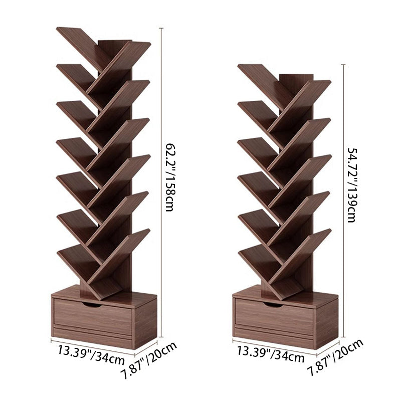 Rectangular Solid Wood Eco-Friendly Bookshelf 6/8/10/12 Tier for Home Office-Furniture > Bookshelves-casanuva-casanuva