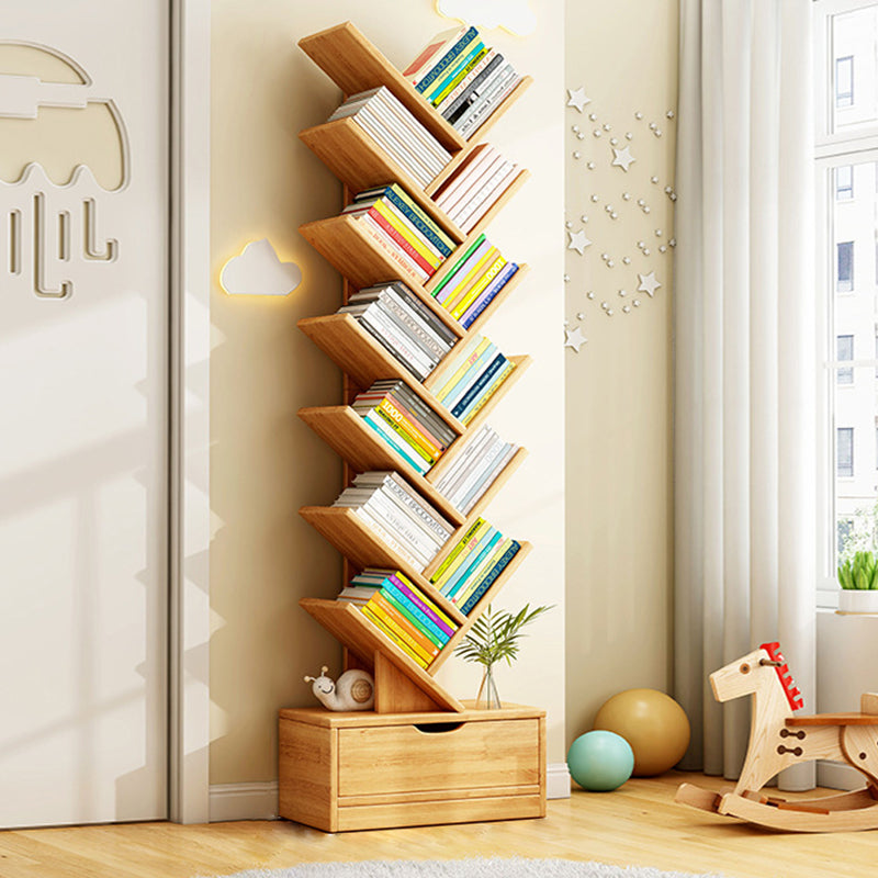 Rectangular Solid Wood Eco-Friendly Bookshelf 6/8/10/12 Tier for Home Office-Furniture > Bookshelves-casanuva-Extra Large-Wood Color-casanuva