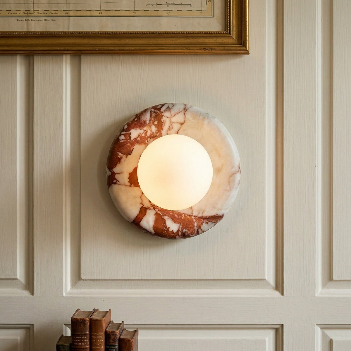 Red Marble Wall Sconce-Lighting > Wall Lights-casanuva-casanuva