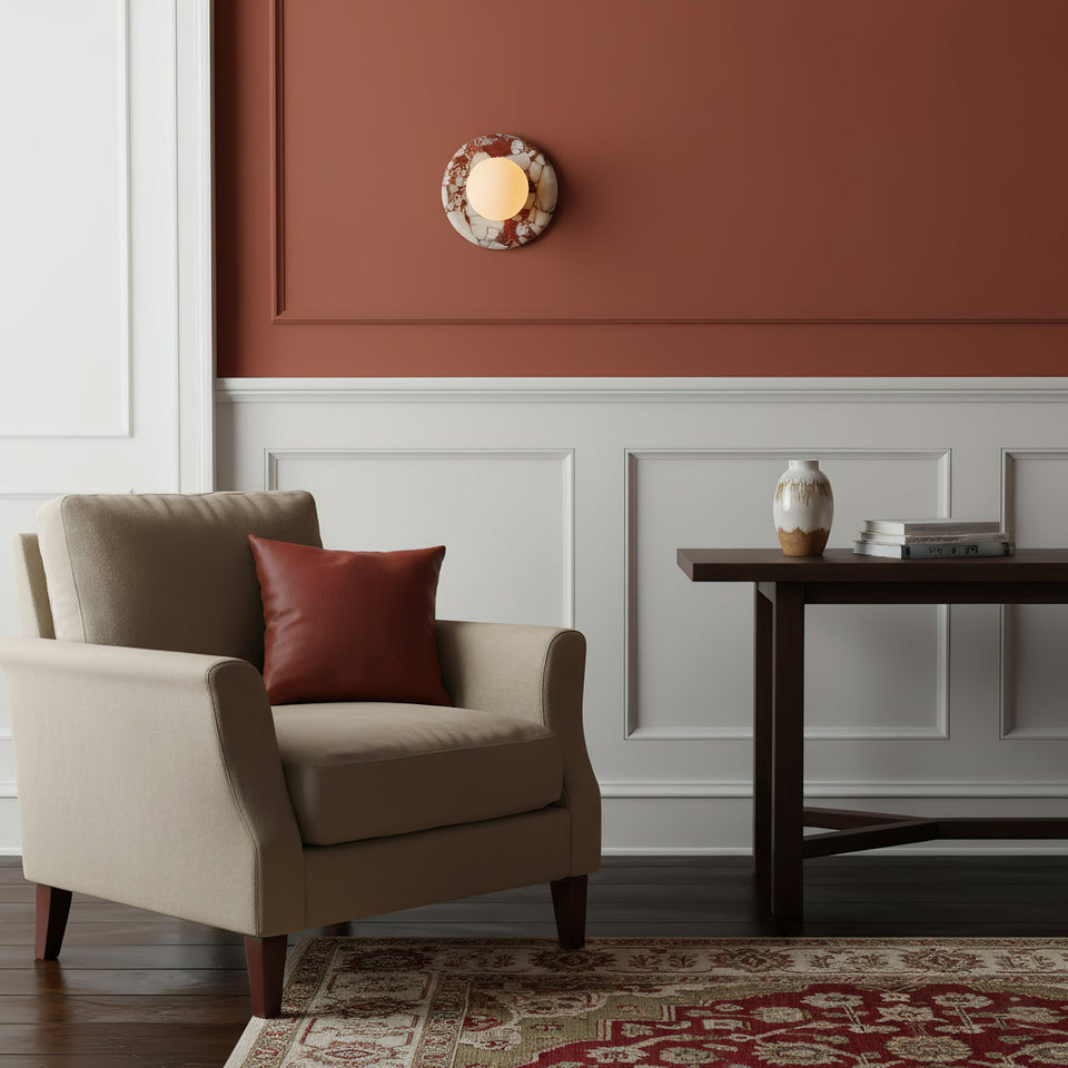 Red Marble Wall Sconce-Lighting > Wall Lights-casanuva-casanuva