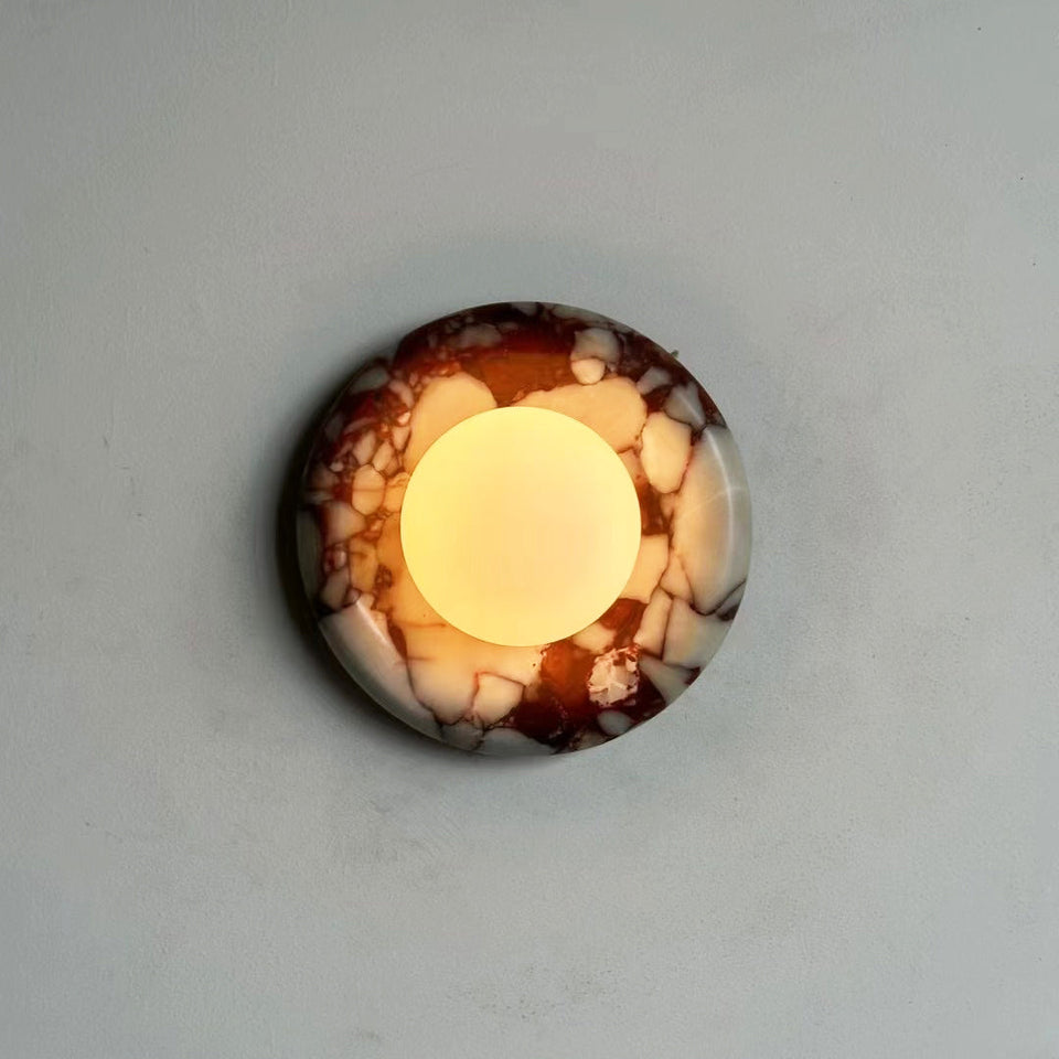 Red Marble Wall Sconce-Lighting > Wall Lights-casanuva-casanuva