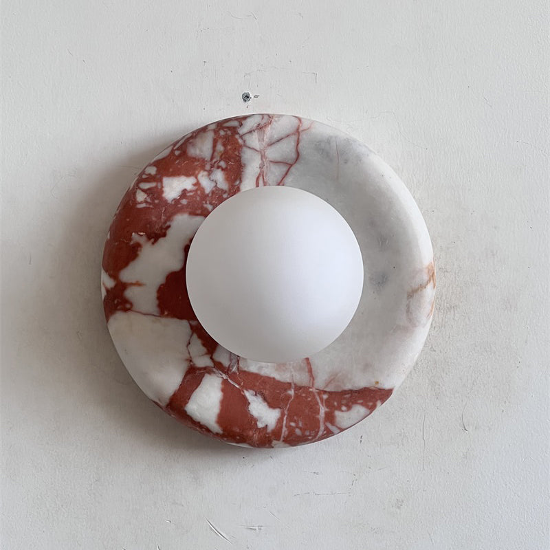 Red Marble Wall Sconce-Lighting > Wall Lights-casanuva-20cmx20cm-Bvlgari Red H15-casanuva