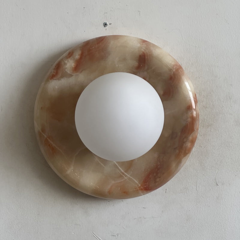 Red Marble Wall Sconce-Lighting > Wall Lights-casanuva-20cmx20cm-Red Jade L05-casanuva