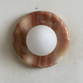 Red Marble Wall Sconce-Lighting > Wall Lights-casanuva-20cmx20cm-Red Jade L09-casanuva