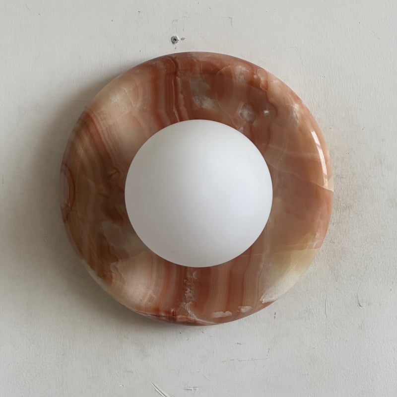 Red Marble Wall Sconce-Lighting > Wall Lights-casanuva-20cmx20cm-Red Jade L09-casanuva