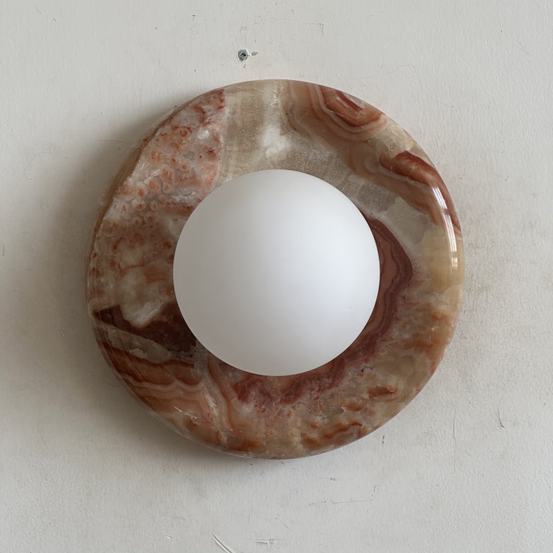 Red Marble Wall Sconce-Lighting > Wall Lights-casanuva-20cmx20cm-Red Jade L11-casanuva