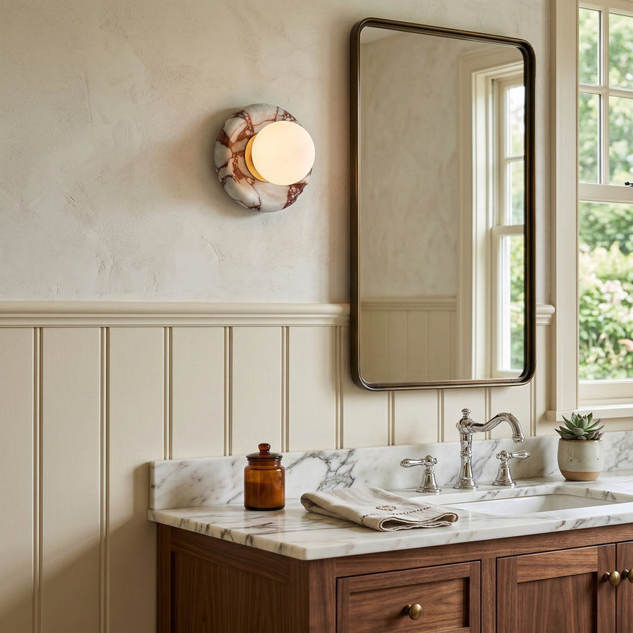 Red Marble Wall Sconce-Lighting > Wall Lights-casanuva-casanuva