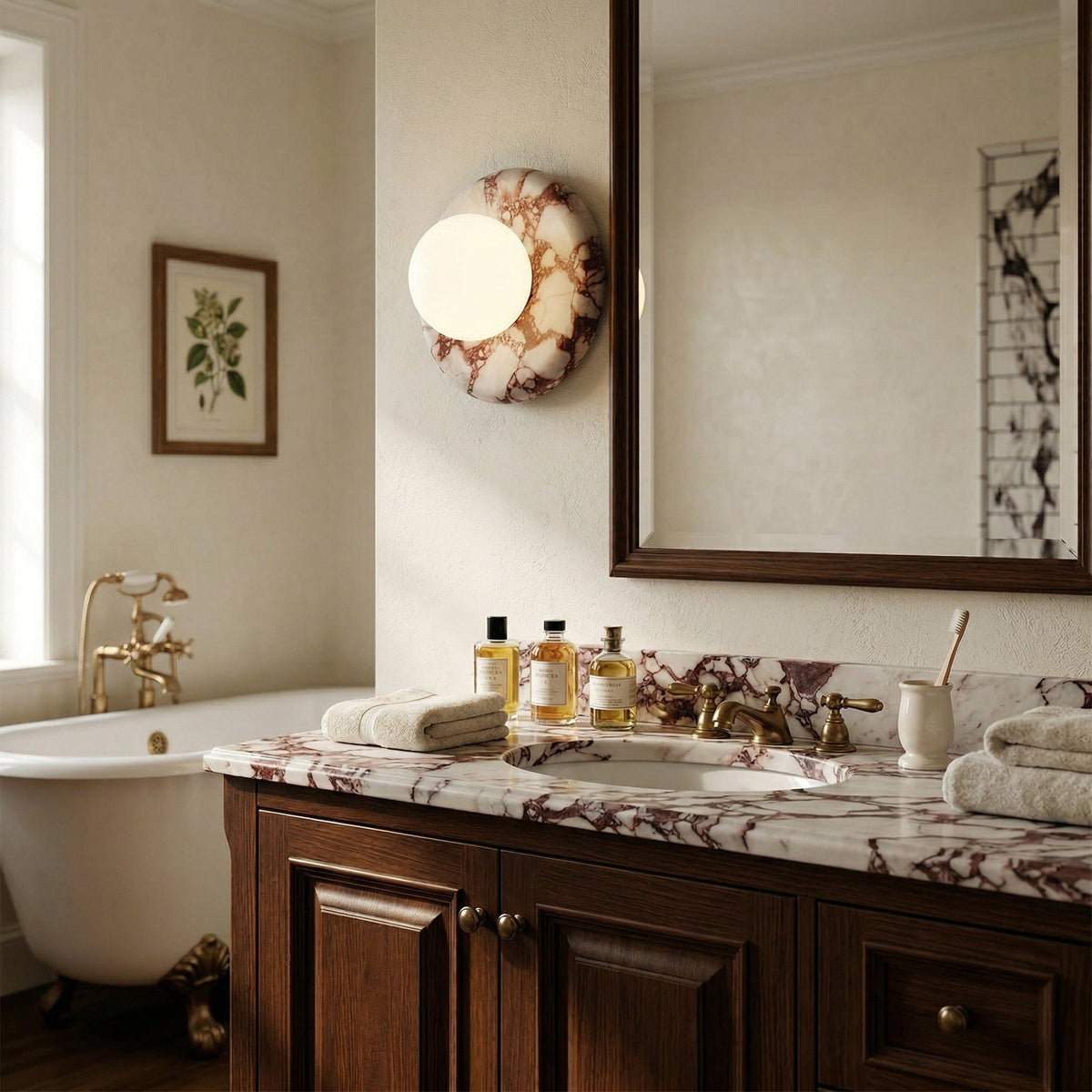 Red Marble Wall Sconce-Lighting > Wall Lights-casanuva-casanuva