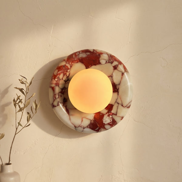 Red Marble Wall Sconce-Lighting > Wall Lights-casanuva-casanuva