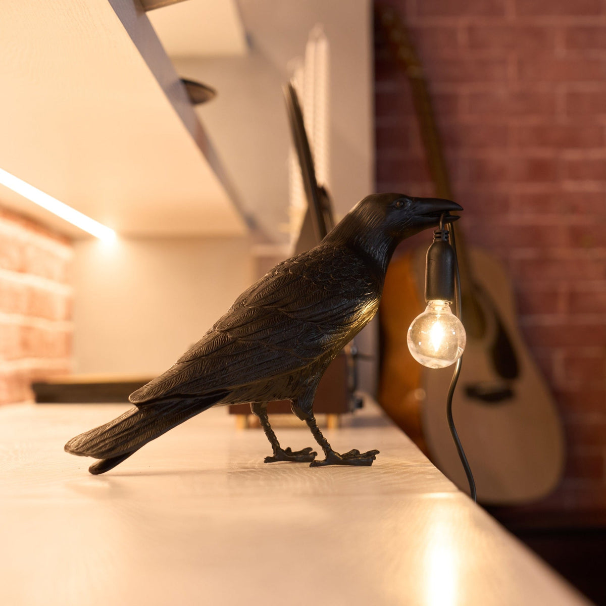 Resin Table Lamp with Raven Design-Lighting > Table Lamps-casanuva-casanuva